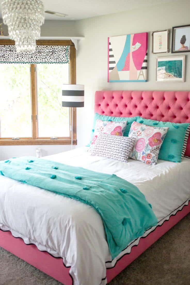 Modern Turquoise Teenage Bedroom Ideas for Small Space