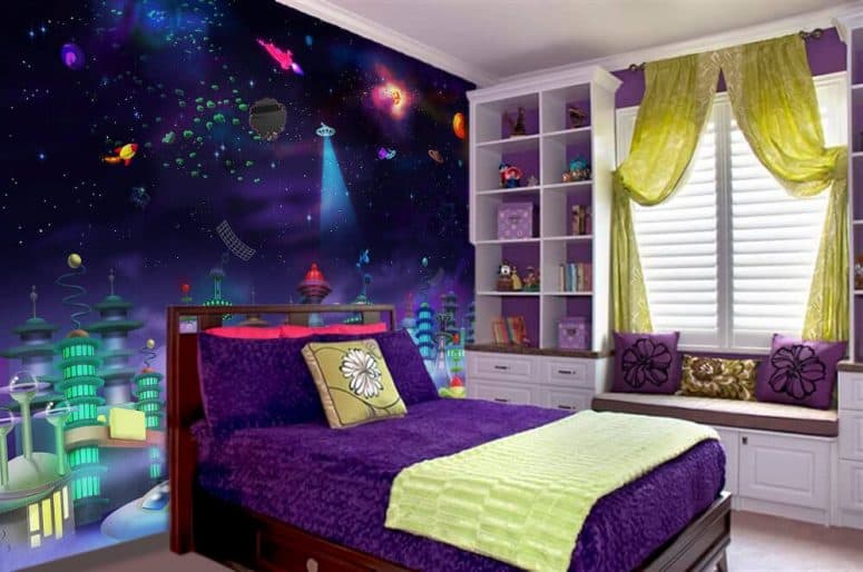 space bedroom themed teen galaxy outer bedrooms designs bed rooms diy adults donpedrobrooklyn decor furniture