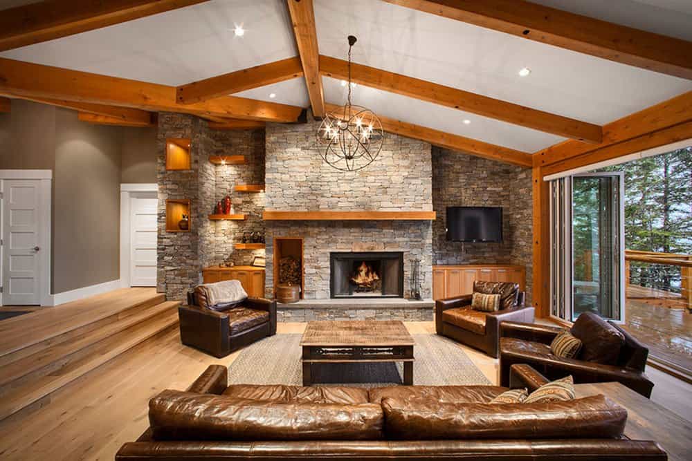 contemporary sunken living room