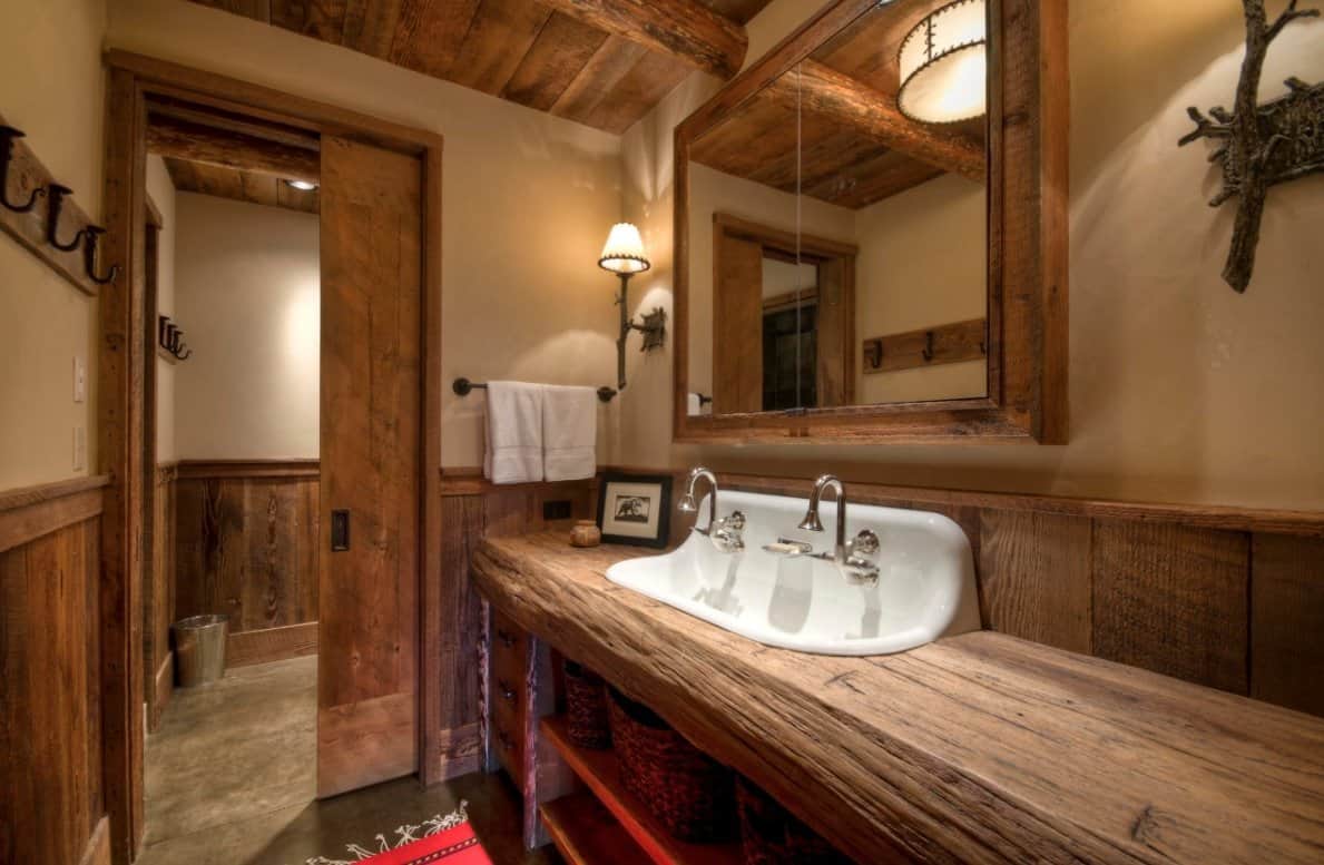 Bathroom Wooden Raw Rustic Countertops Hzz