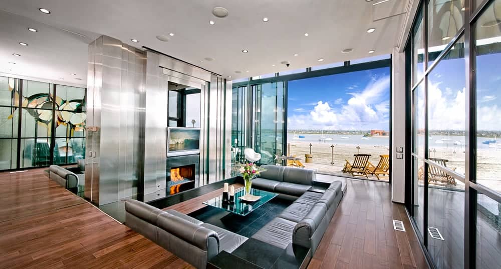 Contemporary Sunken Living Room