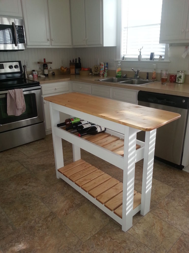 30 Ideas Of Reclaimed Barn Wood Kitchen Island   Rectangular Small White Wooden Kitchen Island With Wine Shelving Slab 768x1024 