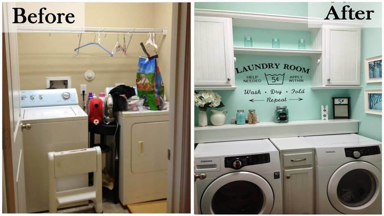 basement laundry room makeover before and after