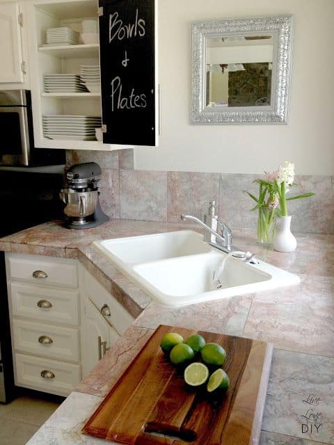 Granite Countertop With Corner Kitchen Sink Image