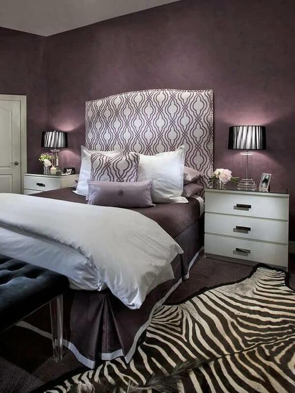 grey and purple bedroom color schemes