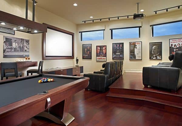 Rec Room Design With Theater And Pool Decoist