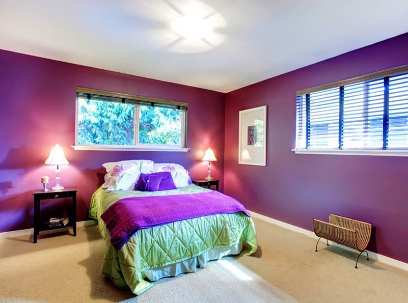 simple purple bedroom design