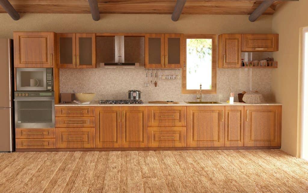 one wall kitchen with island