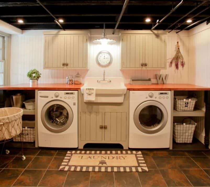 Traditional Basement Laundry Room Ideas