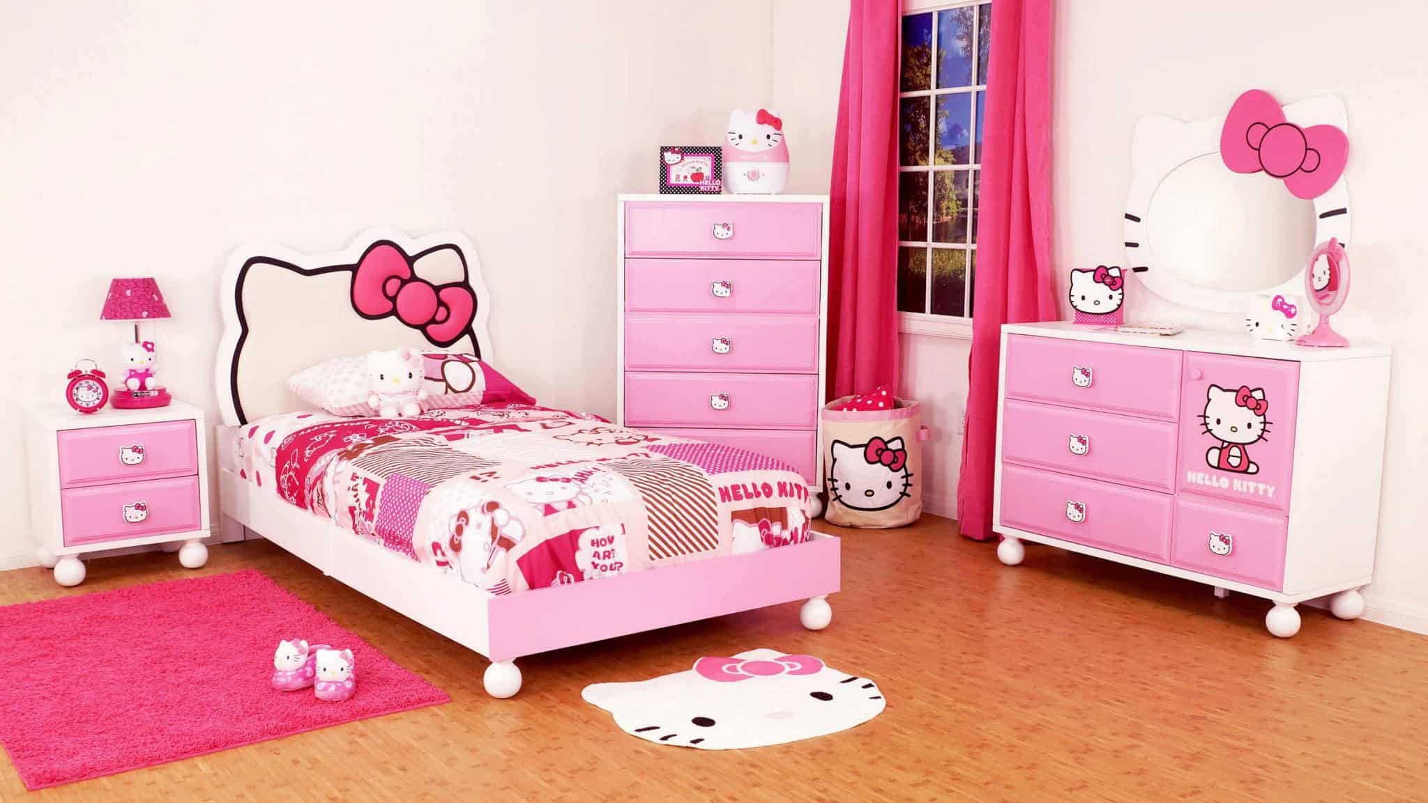 Hello Kitty Theme Kids Bedroom Interior Design
