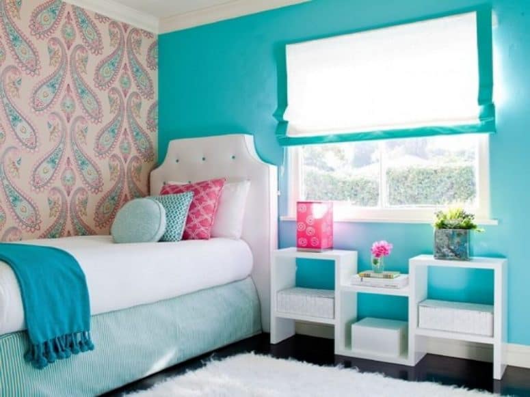 turquoise and white bedroom ideas