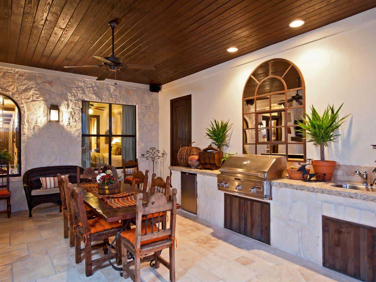 Rustic Spanish Kitchen And Dining Room