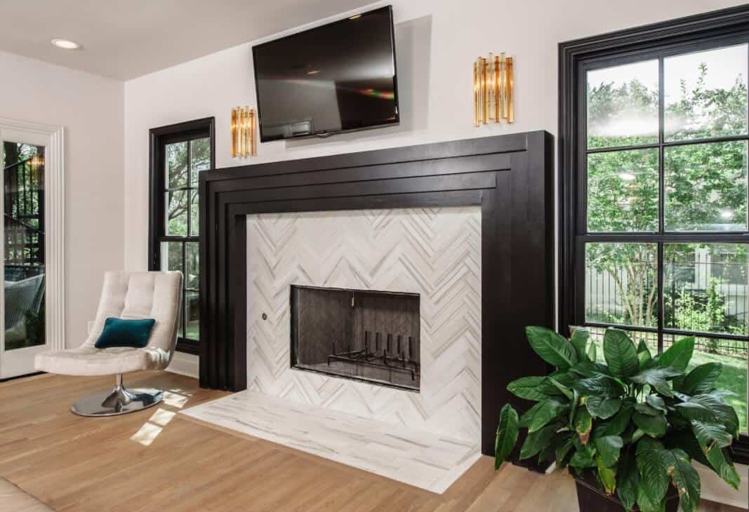 Geometric Tile Fireplace Schroedercarpet 