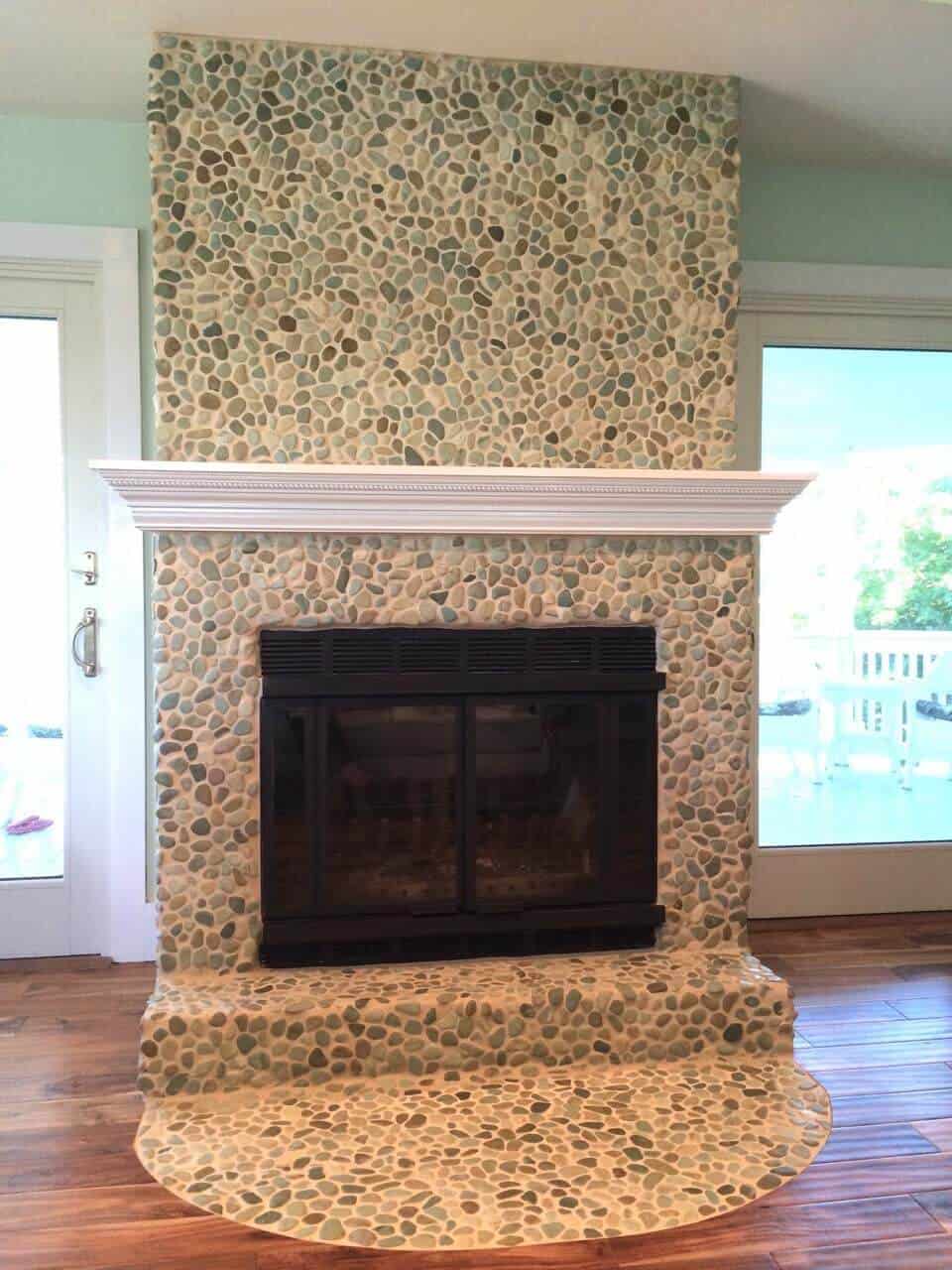 Subway Tile Fireplace Surround