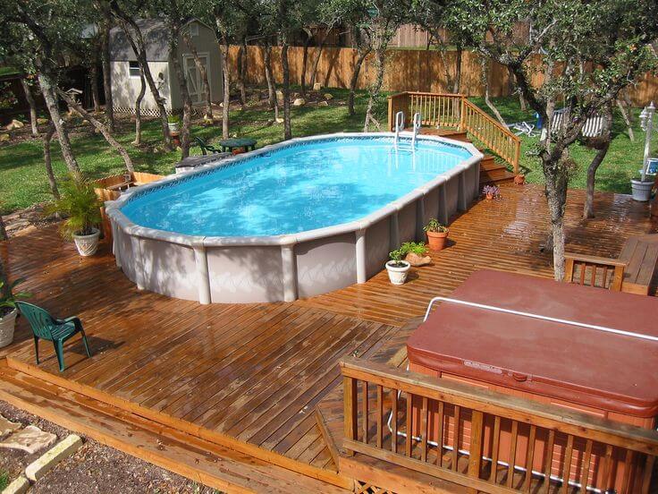 Above Ground Pool With Playground Deck