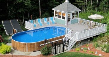 luxury big deck for above ground pool