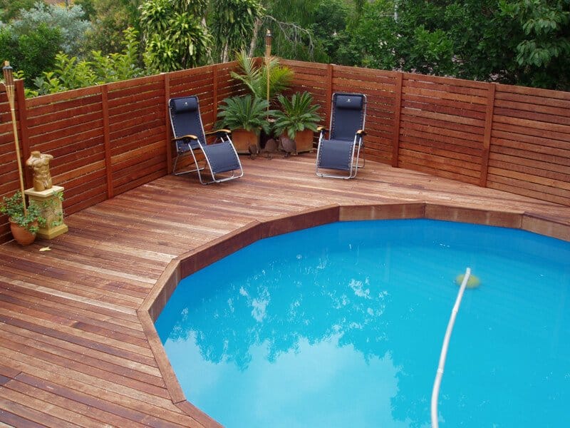 Round Above Ground Pool With Wood Decking