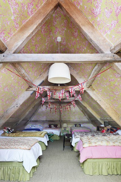 small attic bedroom sloping ceilings