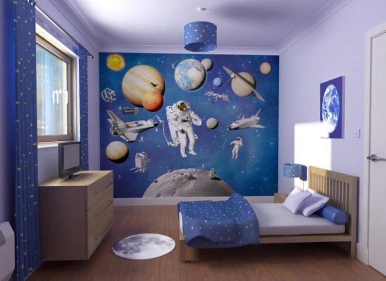 space themed room for toddler