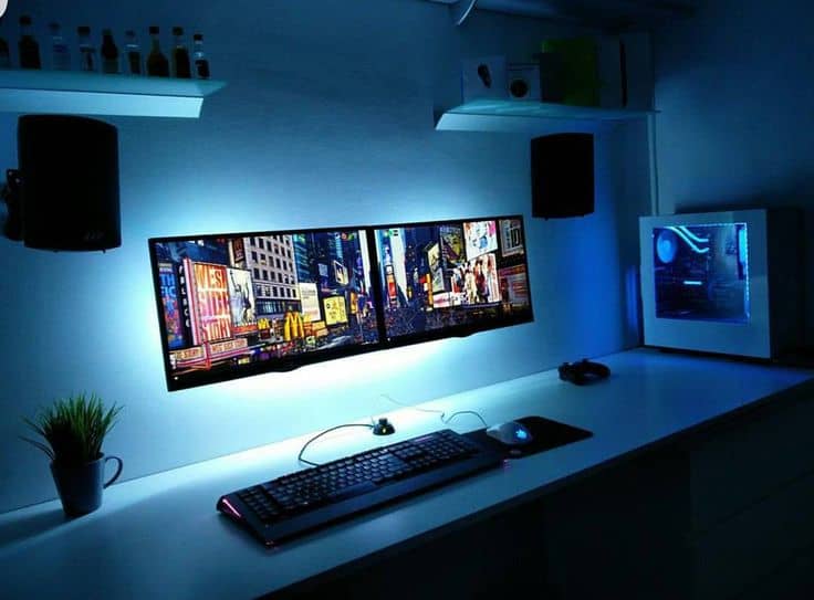 39+ Cool Computer Gaming Room Designs For Every Type of Gamers! (2021 ...