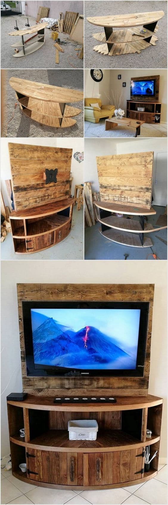 Reclaimed Old Cable Drum For Tv Stand