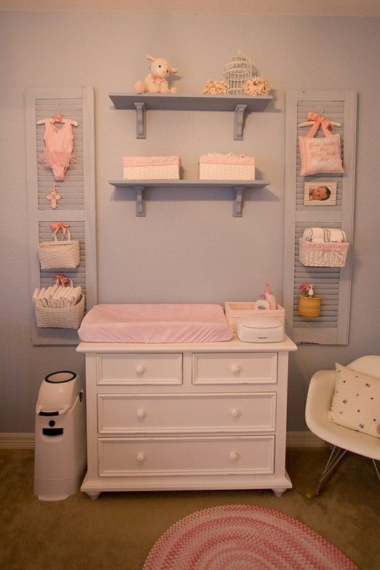 Grey Pink Baby Girl Nursery Room Ideas