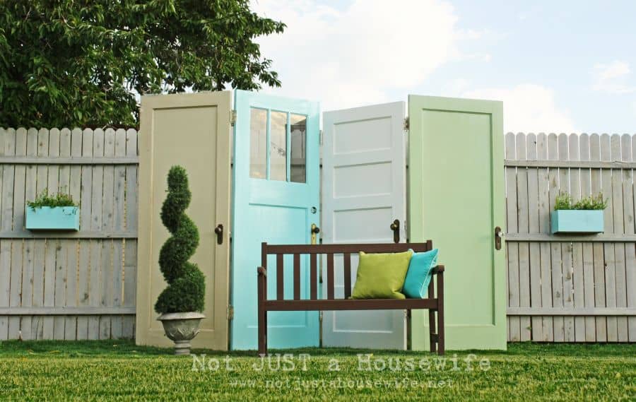 old doors into patio privacy