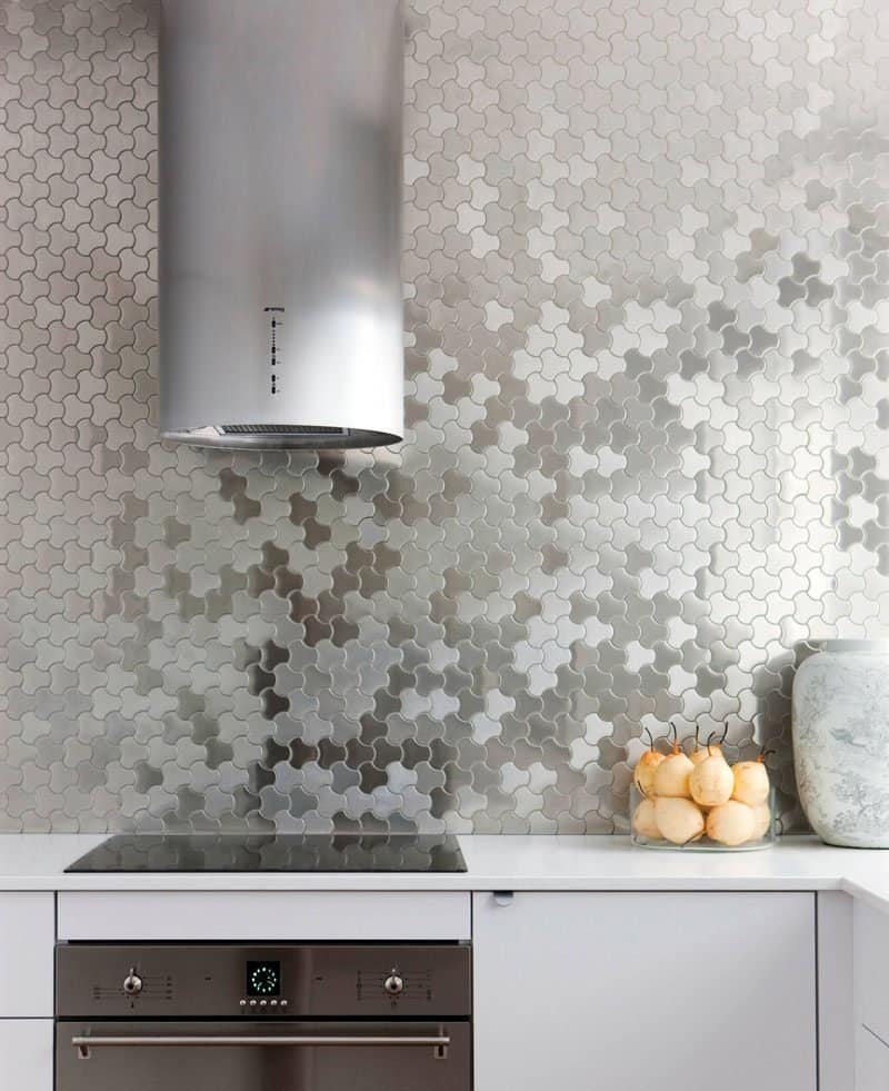 Patterned Stainless Steel Backsplash