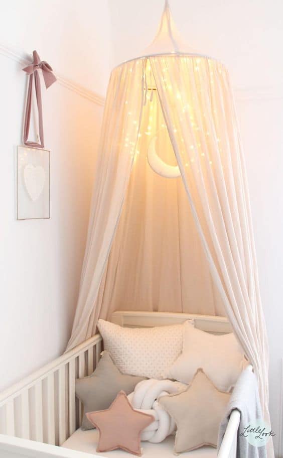 White Dreamy Baby Girl Room Ideas