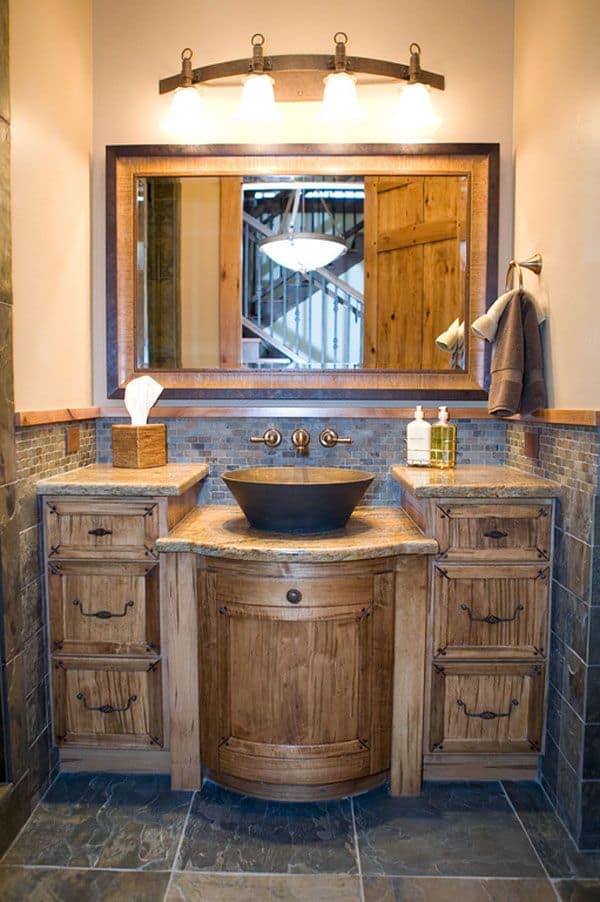 30 Rustic Bathroom Vanity Ideas That, Modern Country Bathroom Vanity
