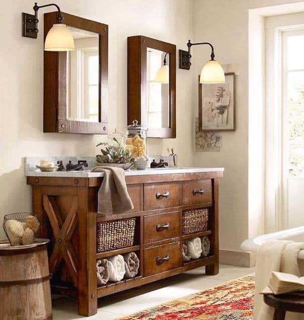 Rustic bath vanity is 1 of the well-nigh pop bath vanity vogue lately Rustic Bathroom Vanities