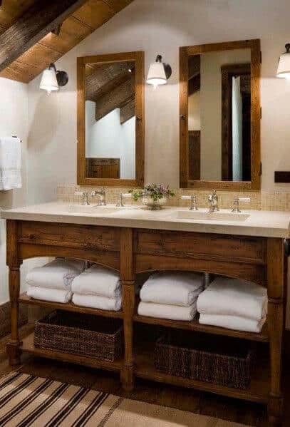 Rustic bath vanity is 1 of the well-nigh pop bath vanity vogue lately Rustic Bathroom Vanities