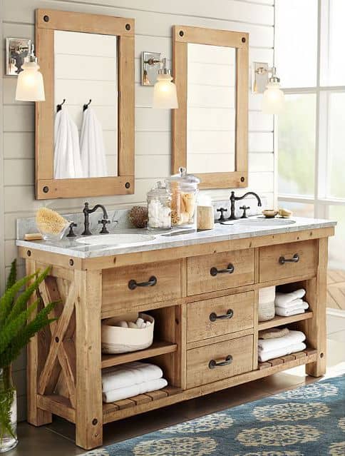 30 Rustic Bathroom Vanity Ideas That, Diy Rustic Sink Vanity Unit