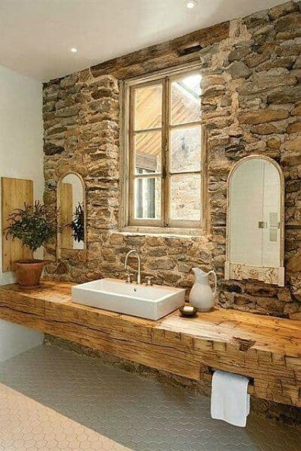 30 Rustic Bathroom Vanity Ideas That, Open Shelf Bathroom Vanity Plans