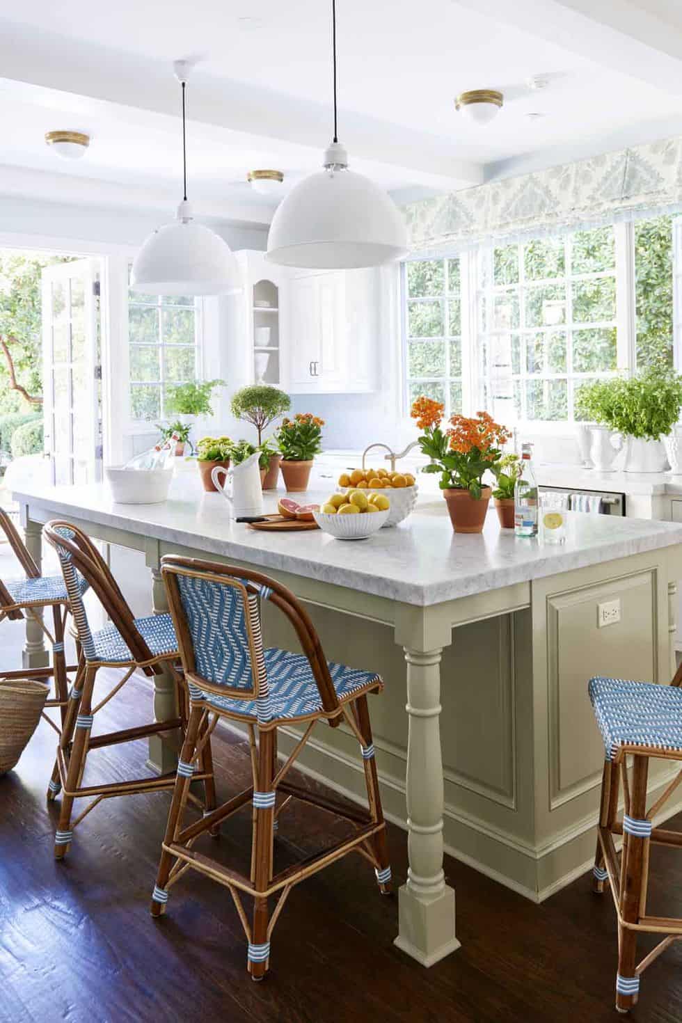 White Kitchen With Complementary Colors