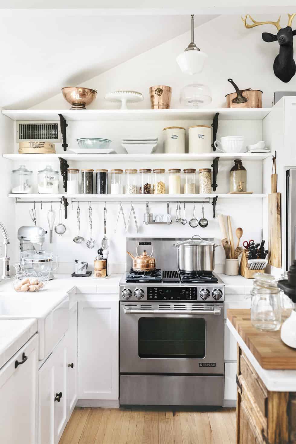 Open Shelving White Kitchen Cabinet