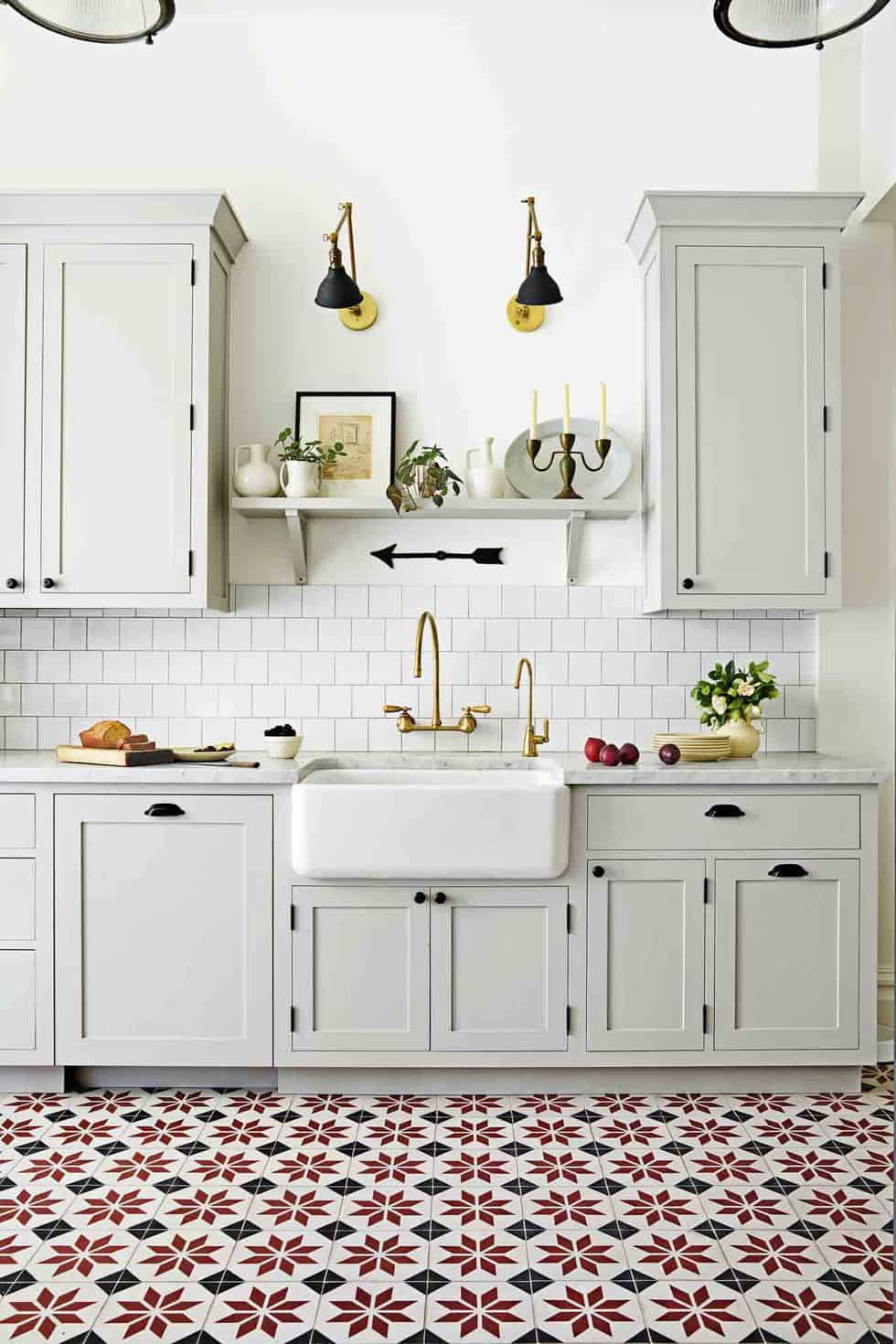 Patterned Tiles White Kitchen