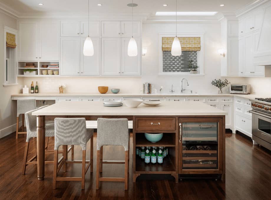 White-Counters-And-Wood-Base