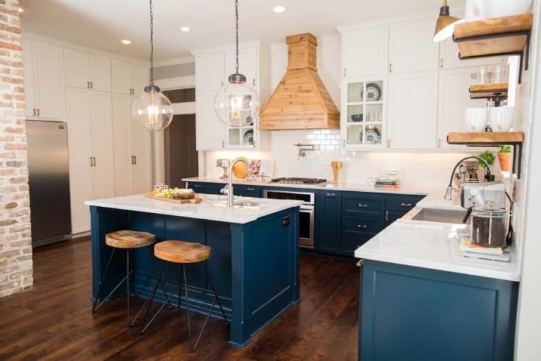  using bluish color for kitchen may audio foreign Blue Kitchen Cabinets