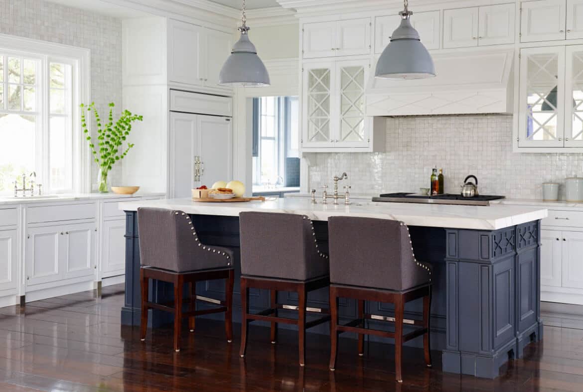 Light Cabinet Dark Island Houzz