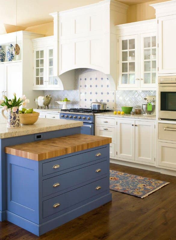  using bluish color for kitchen may audio foreign Blue Kitchen Cabinets