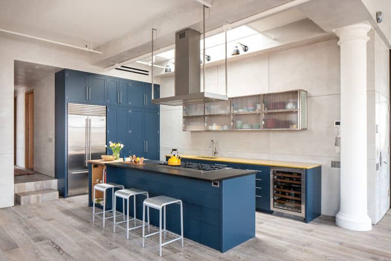  using bluish color for kitchen may audio foreign Blue Kitchen Cabinets