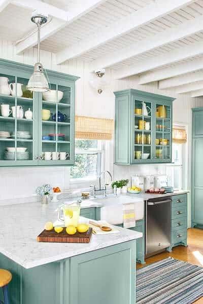  using bluish color for kitchen may audio foreign Blue Kitchen Cabinets