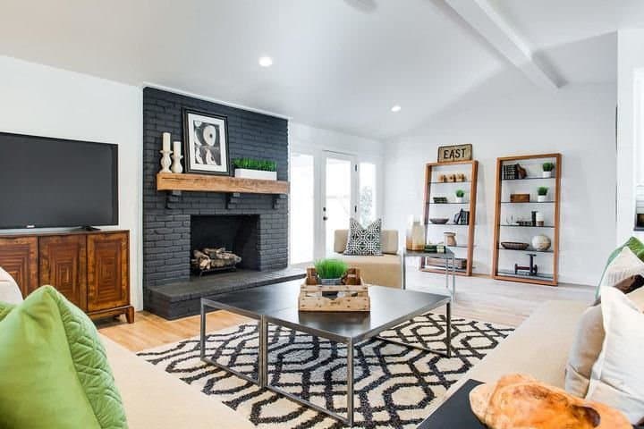 Living Room With Fireplace