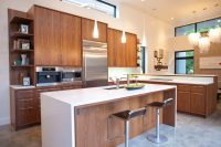 Mid Century Modern Kitchen With Rustic Cabinets 200x133 