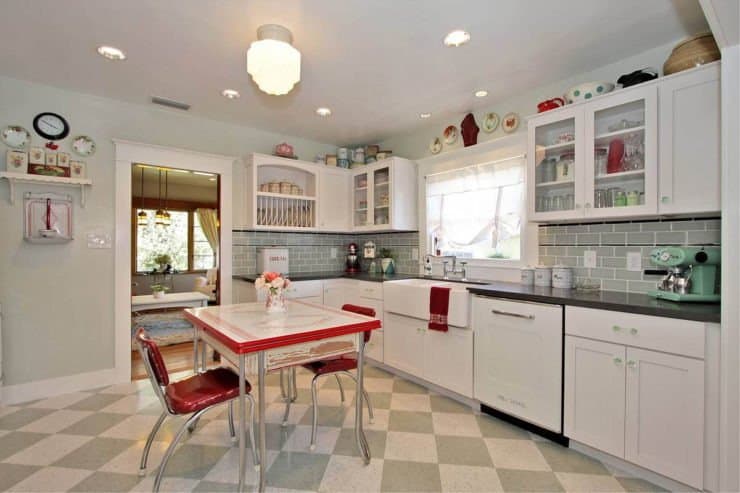 Shabby Chic Mid Century Kitchen