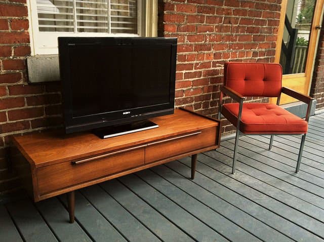 Walnut Tv Stand With Mid Century Style