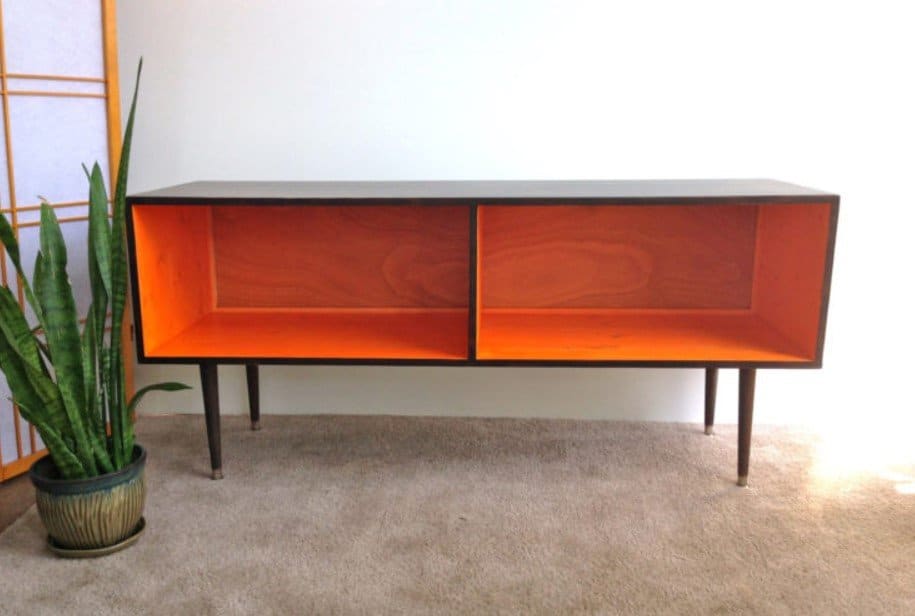 Mid Century Modern Record Player Cabinet Media Table Tv Stand