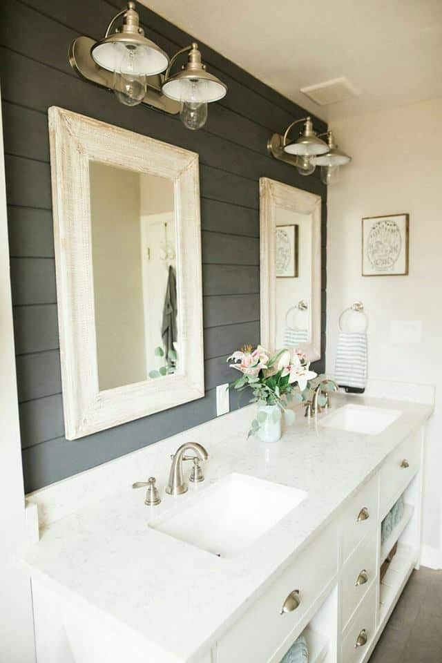Farmhouse Bathroom Decor 23 Stylish Ideas To Inspire You - Small Farmhouse Style Bathroom Sink Cabinet