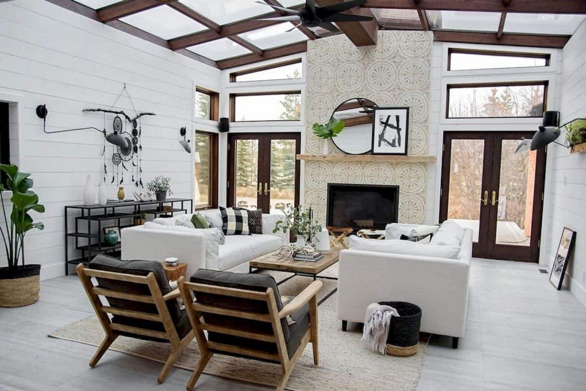 Modern Farmhouse Sunroom With A Living Room 1200x801 